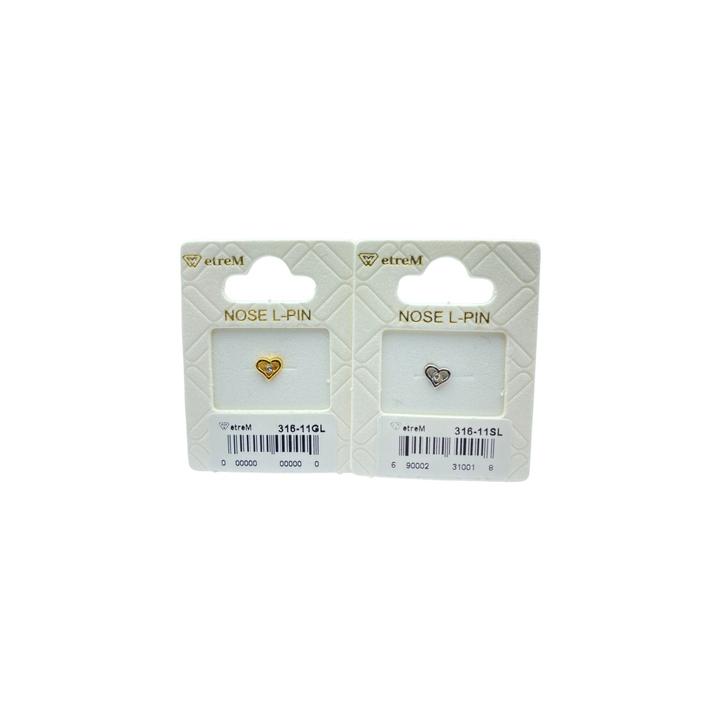 Stone Heart Nosering (L-Pin Type)