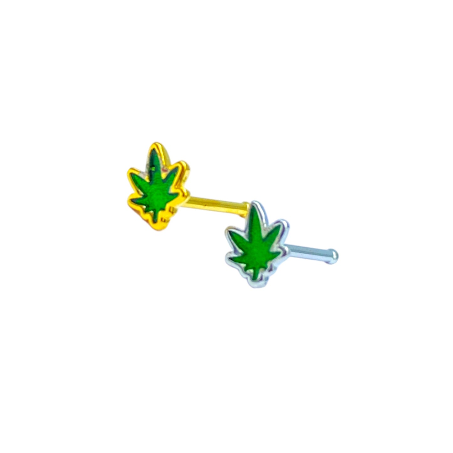 Green maple leaf Nosering (Ball Type)