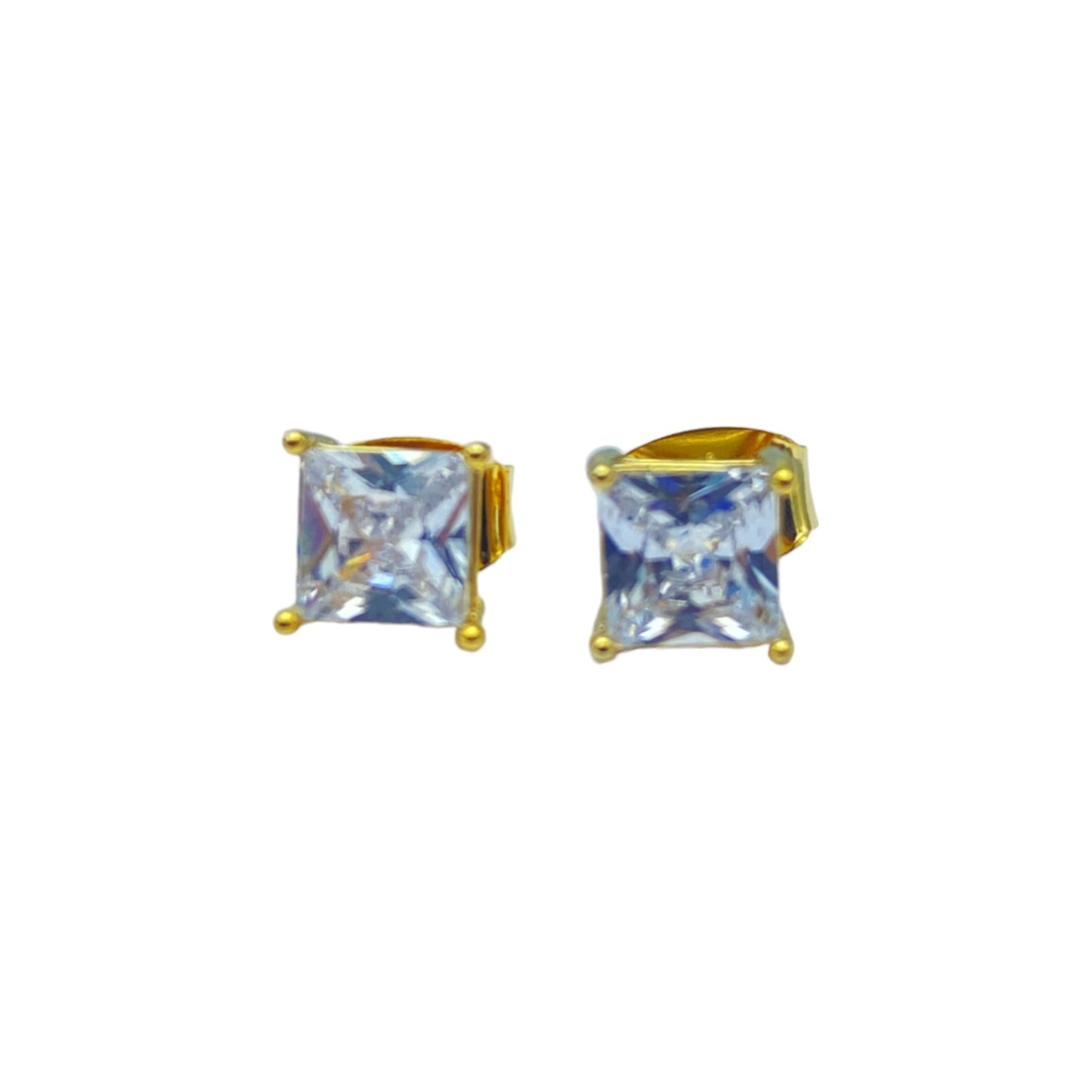 Gold square cubic EARRINGS (5.0mm)