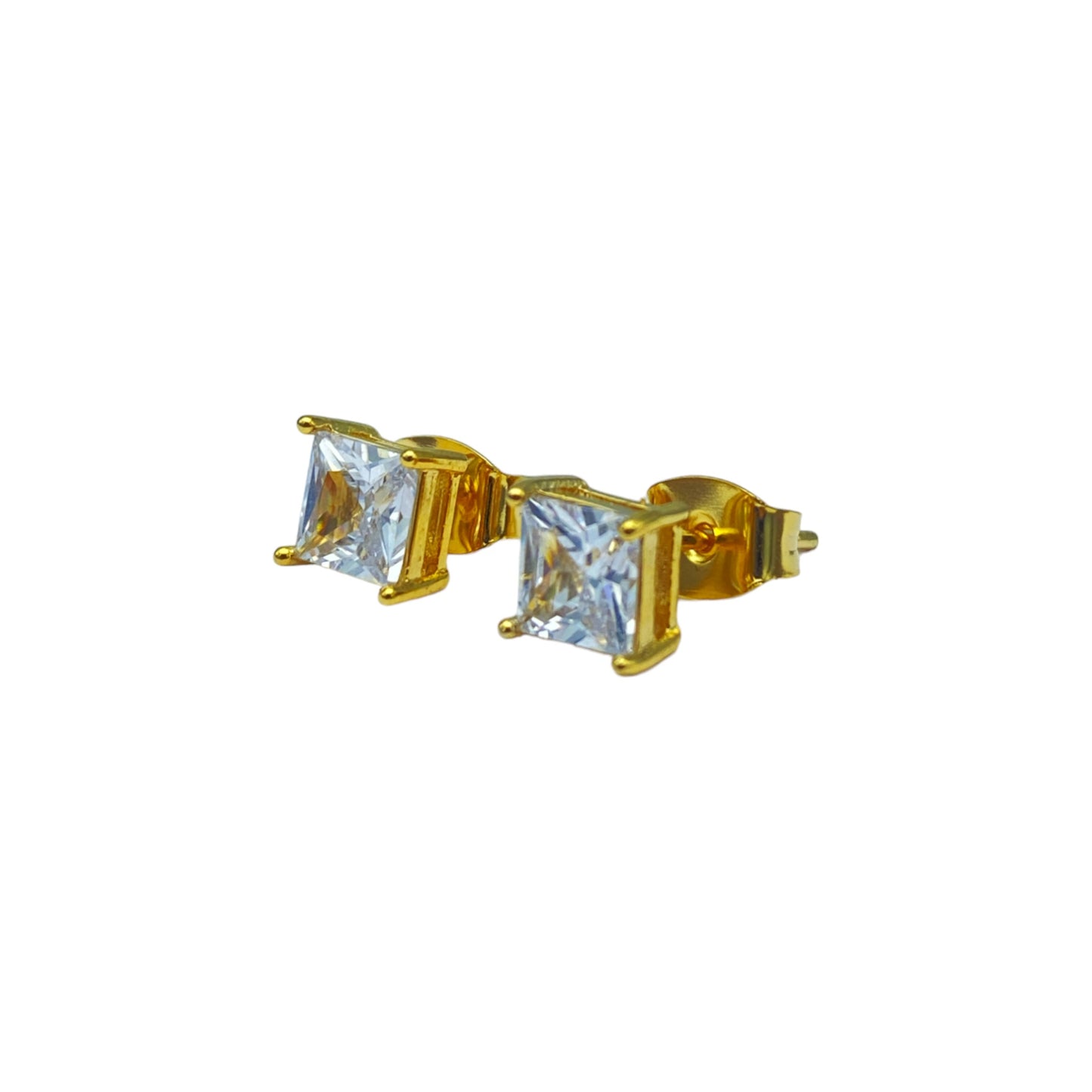 Gold square cubic EARRINGS (5.0mm)