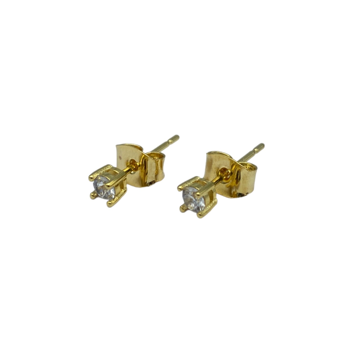 Gold round cubic EARRINGS (3.0mm)