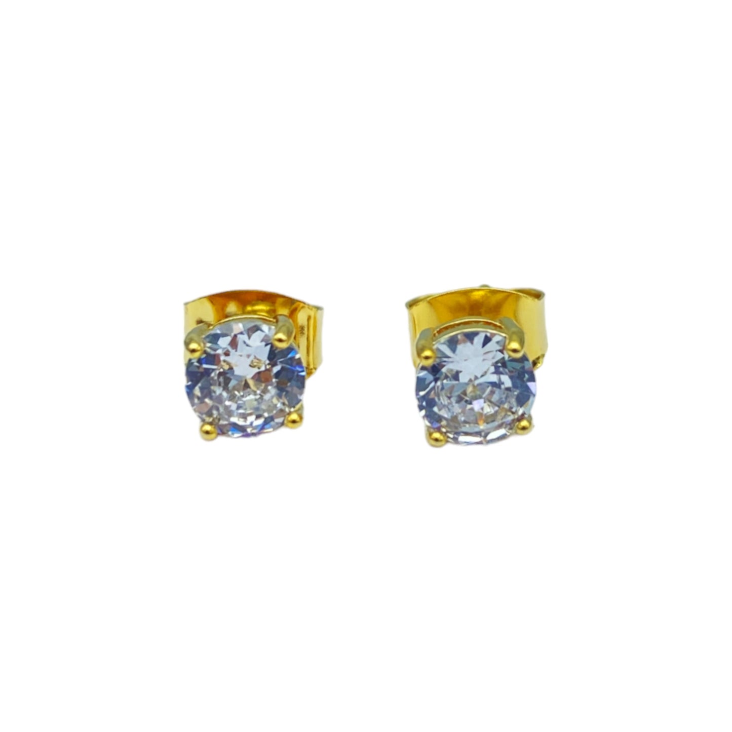 Gold round cubic EARRINGS (5.0mm)