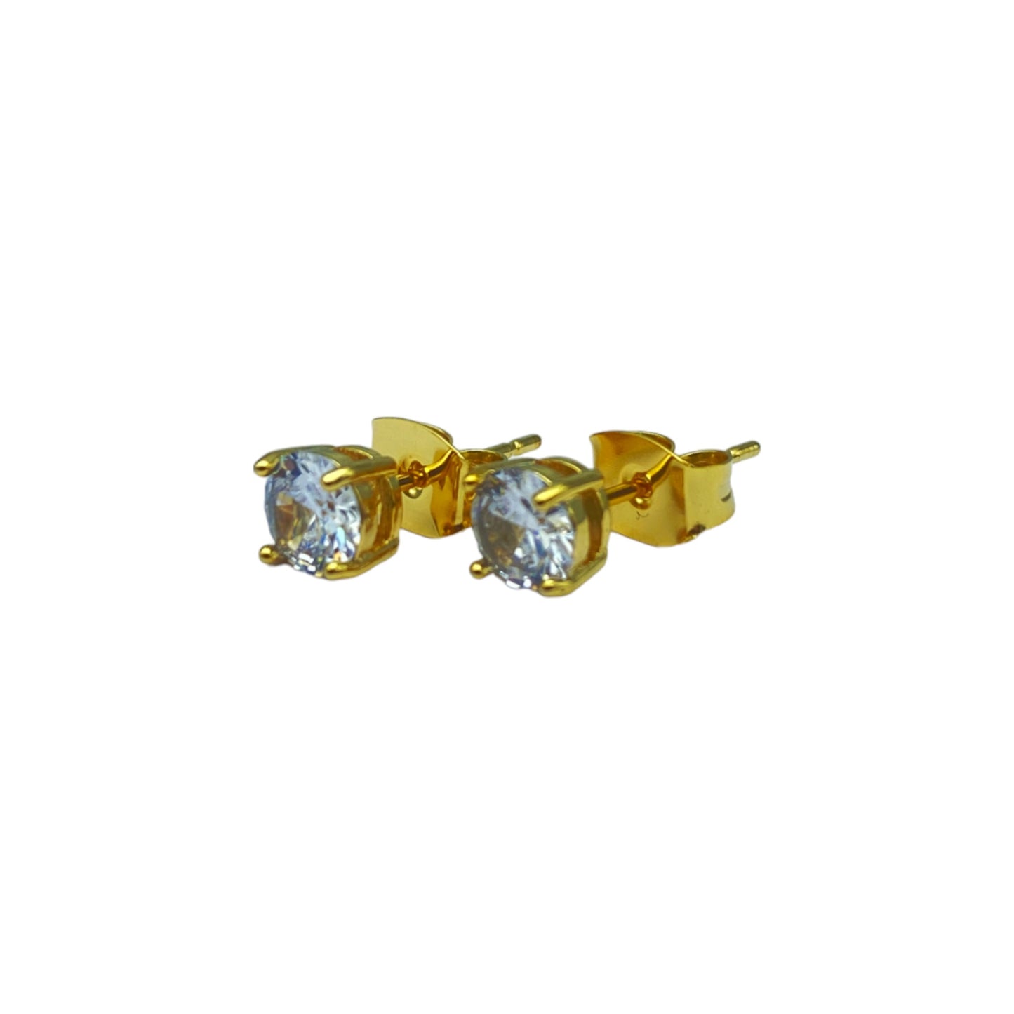 Gold round cubic EARRINGS (5.0mm)