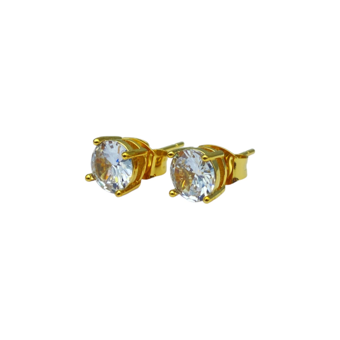 Gold round cubic EARRINGS (6.0mm)