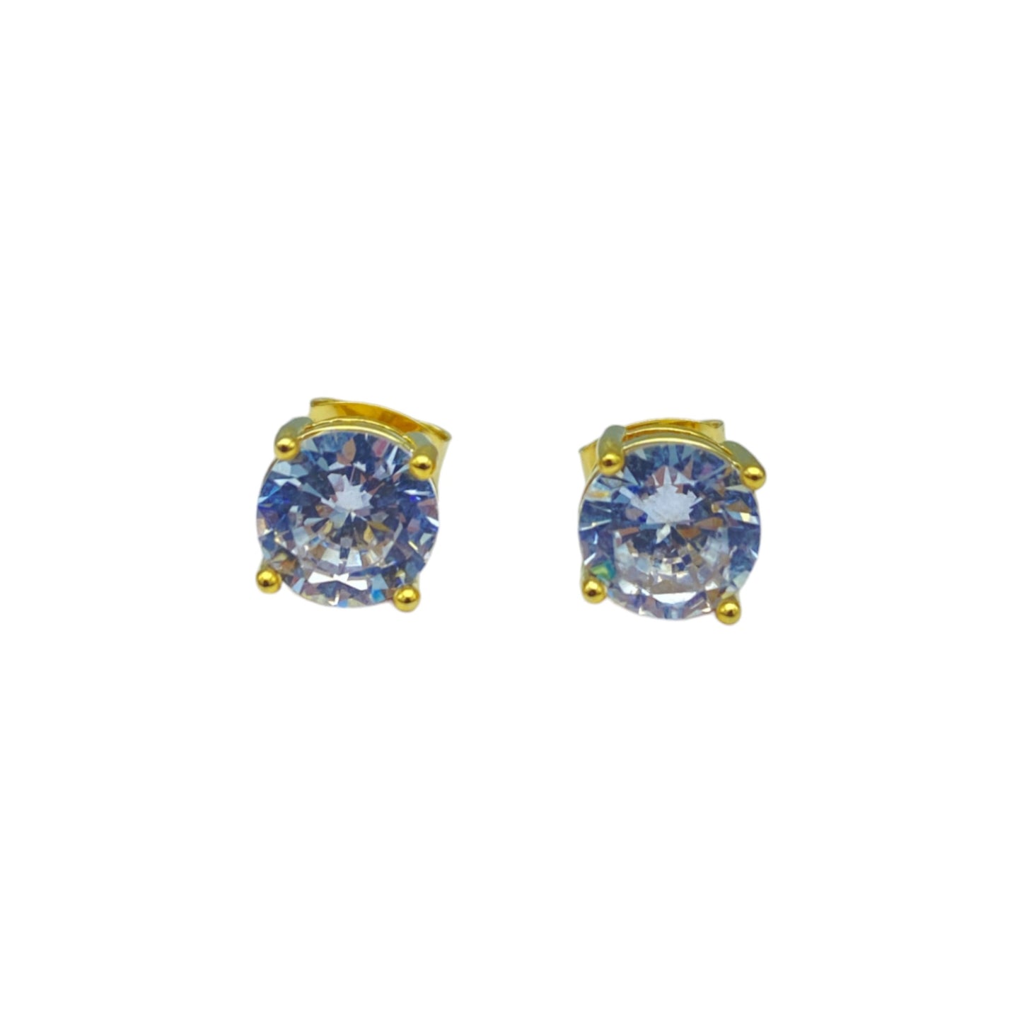 Gold round cubic EARRINGS (6.0mm)