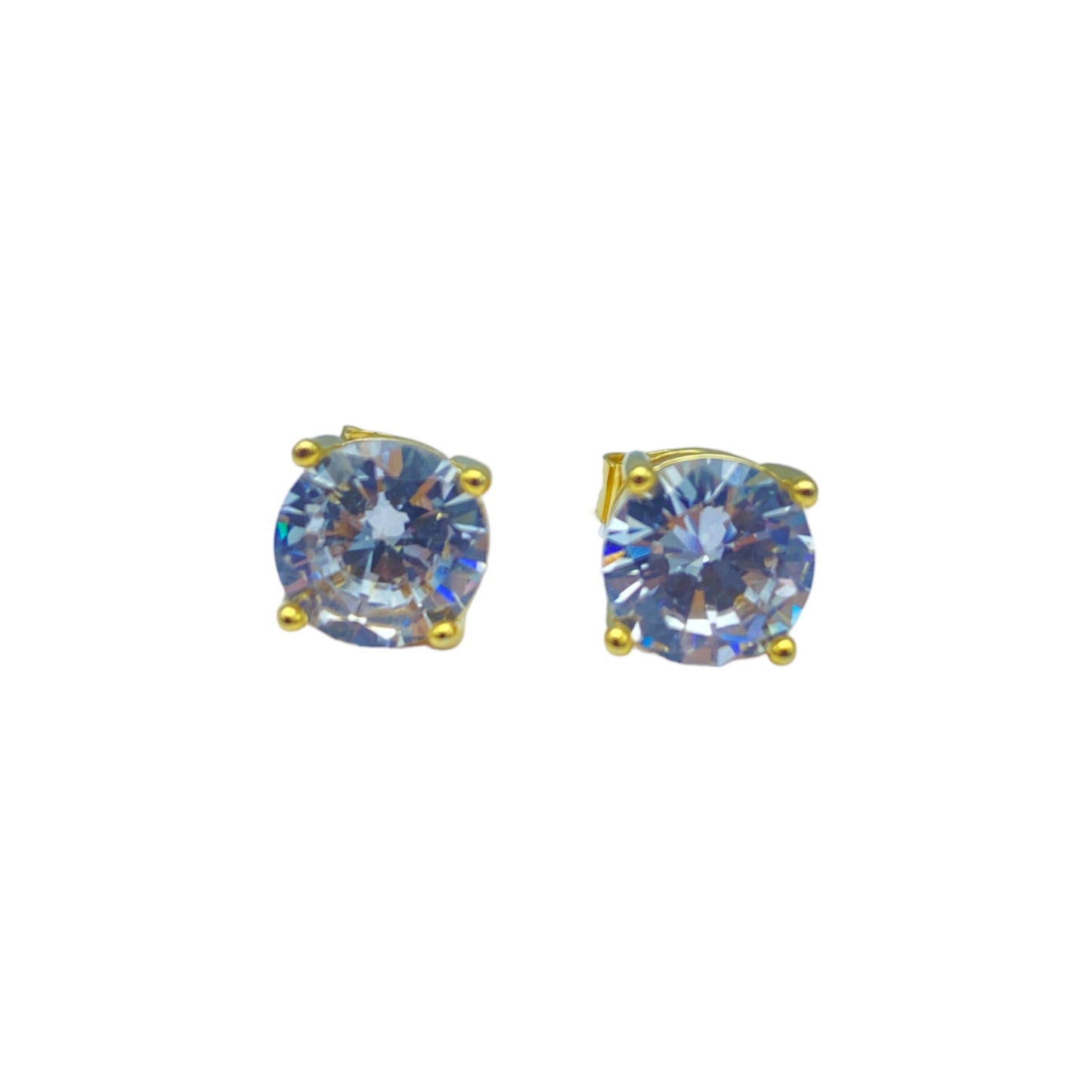 Gold round cubic EARRINGS (7.0mm)