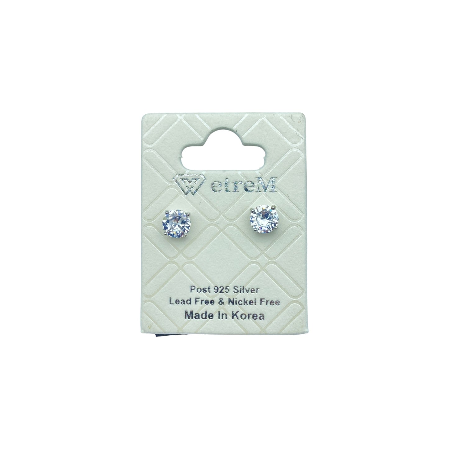 Silver round cubic EARRINGS (5.0mm)