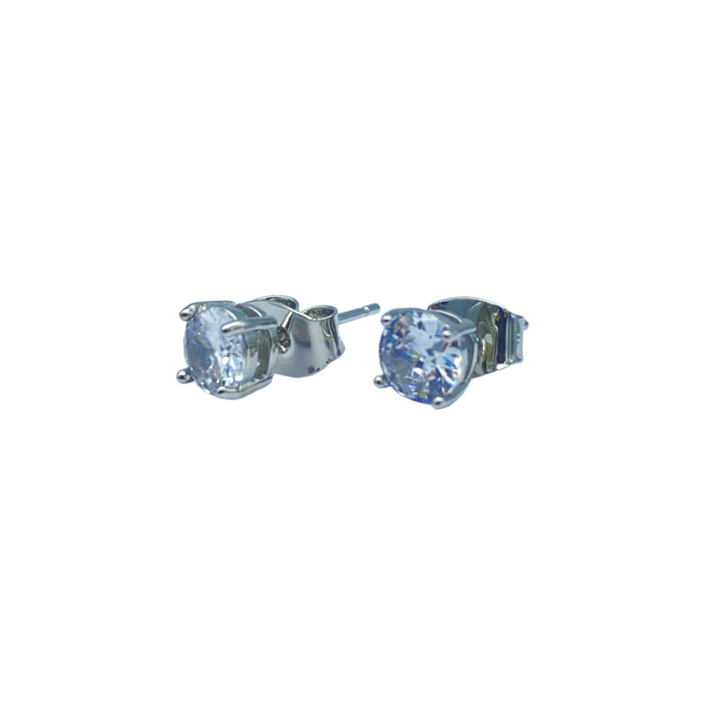 Silver round cubic EARRINGS (5.0mm)