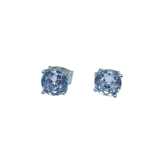 Silver round cubic EARRINGS (6.0mm)