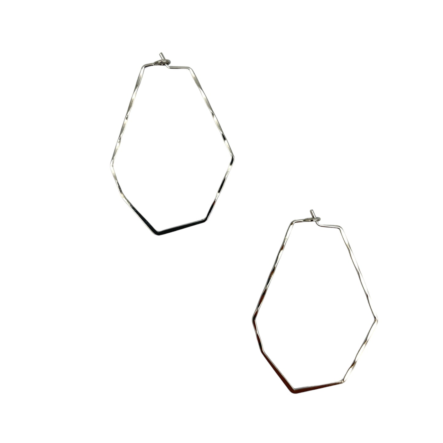 ASYMMETRIC HEXAGON HOOP EARRINGS