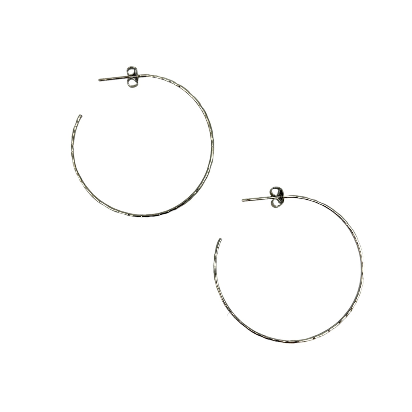 ROUGH CLASSIC SLIM HOOP EARRINGS (MEDIUM)