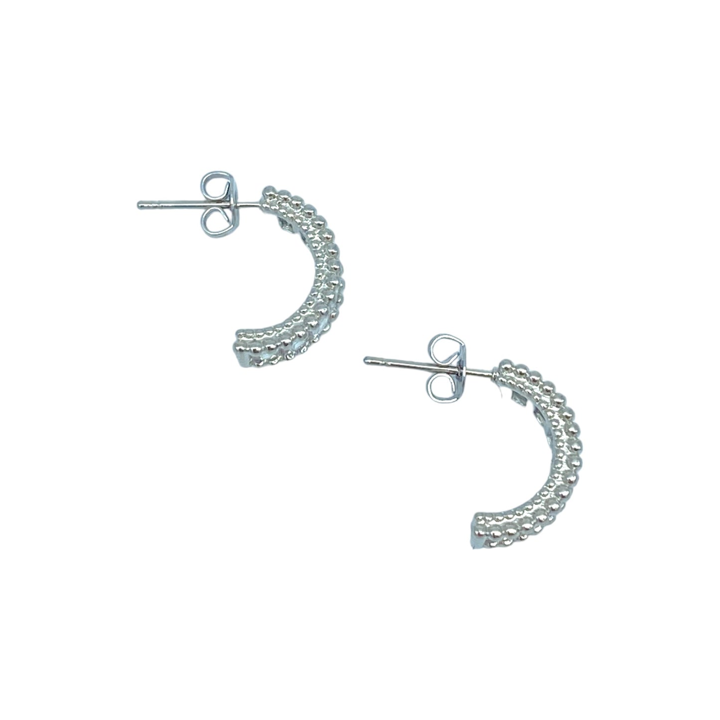 HALF SMALL CUBICS HOOP EARRING