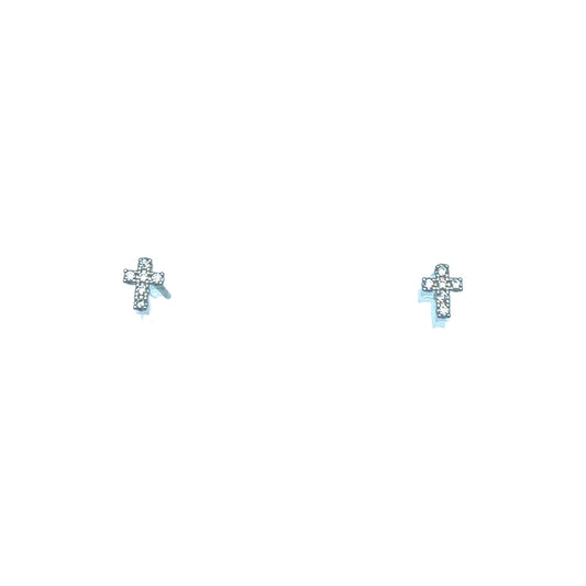 MINI SHINY CROSS EARRING