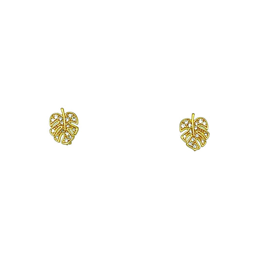 CUBIC LEAF EARRING