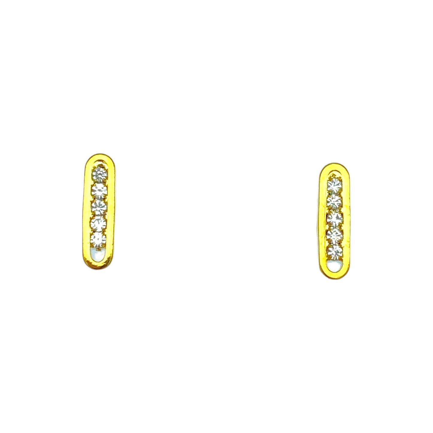 CUBIC IN A LONG OVAL EARRING