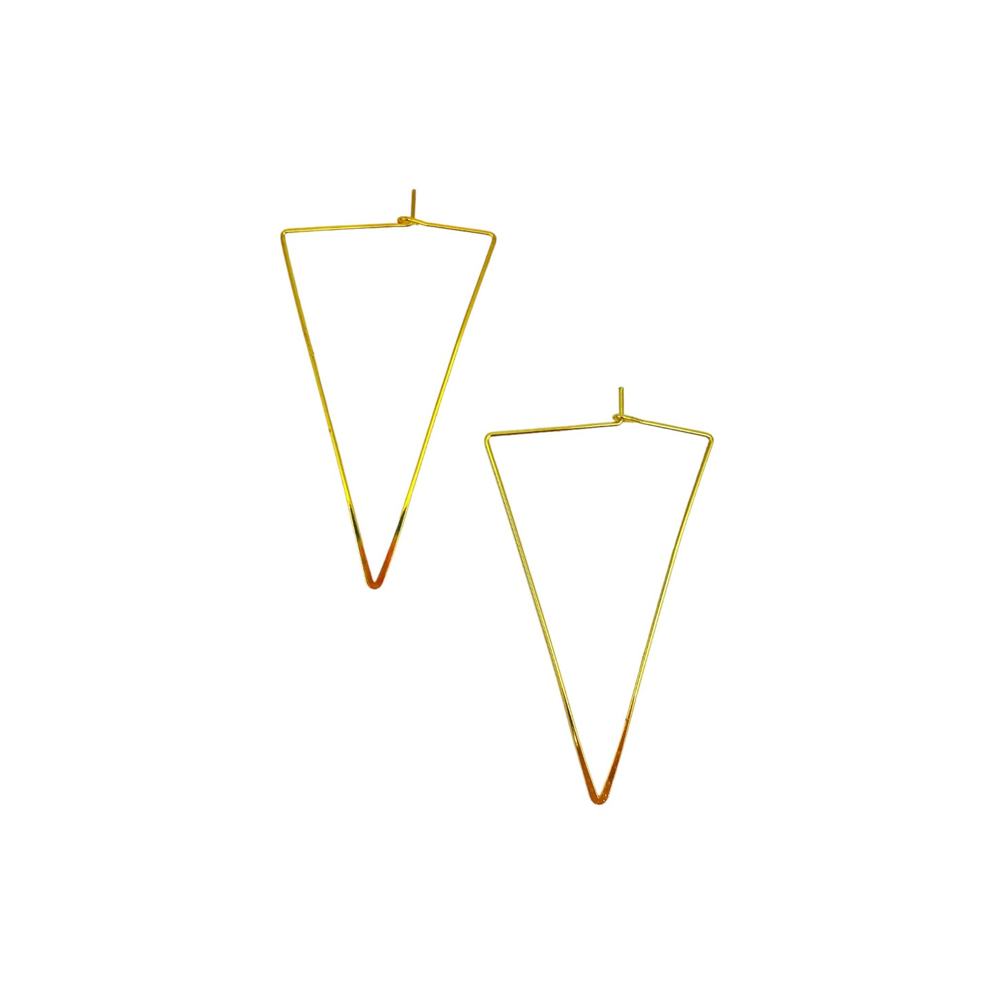 LONG TRIANGLE HOOP EARRINGS