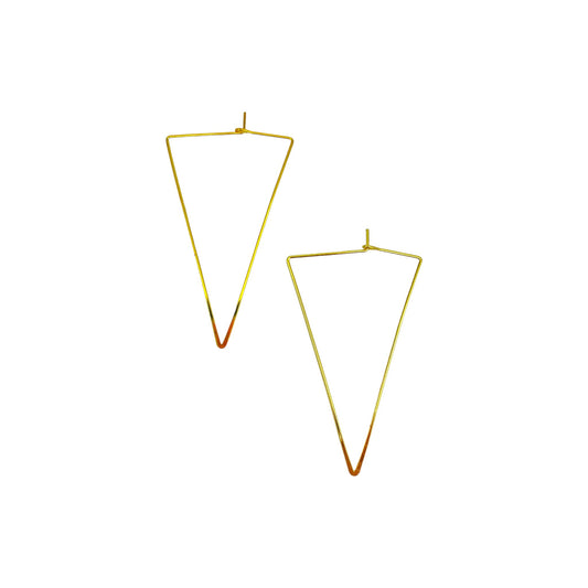 LONG TRIANGLE HOOP EARRINGS