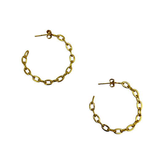 CHAIN HOOP EARRINGS