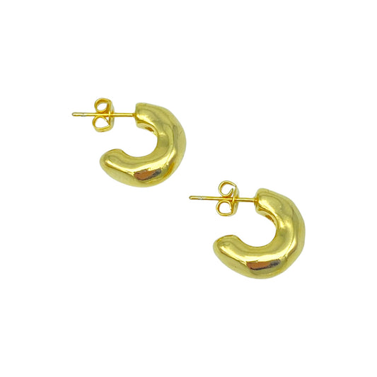 BUMPY THICK TUBE HOOP EARRINGS 12MM