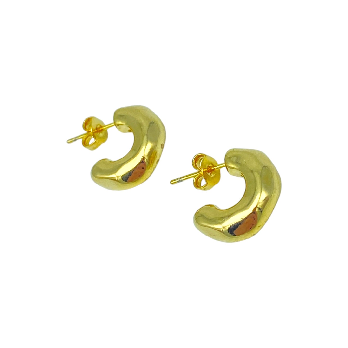 BUMPY THICK TUBE HOOP EARRINGS 12MM