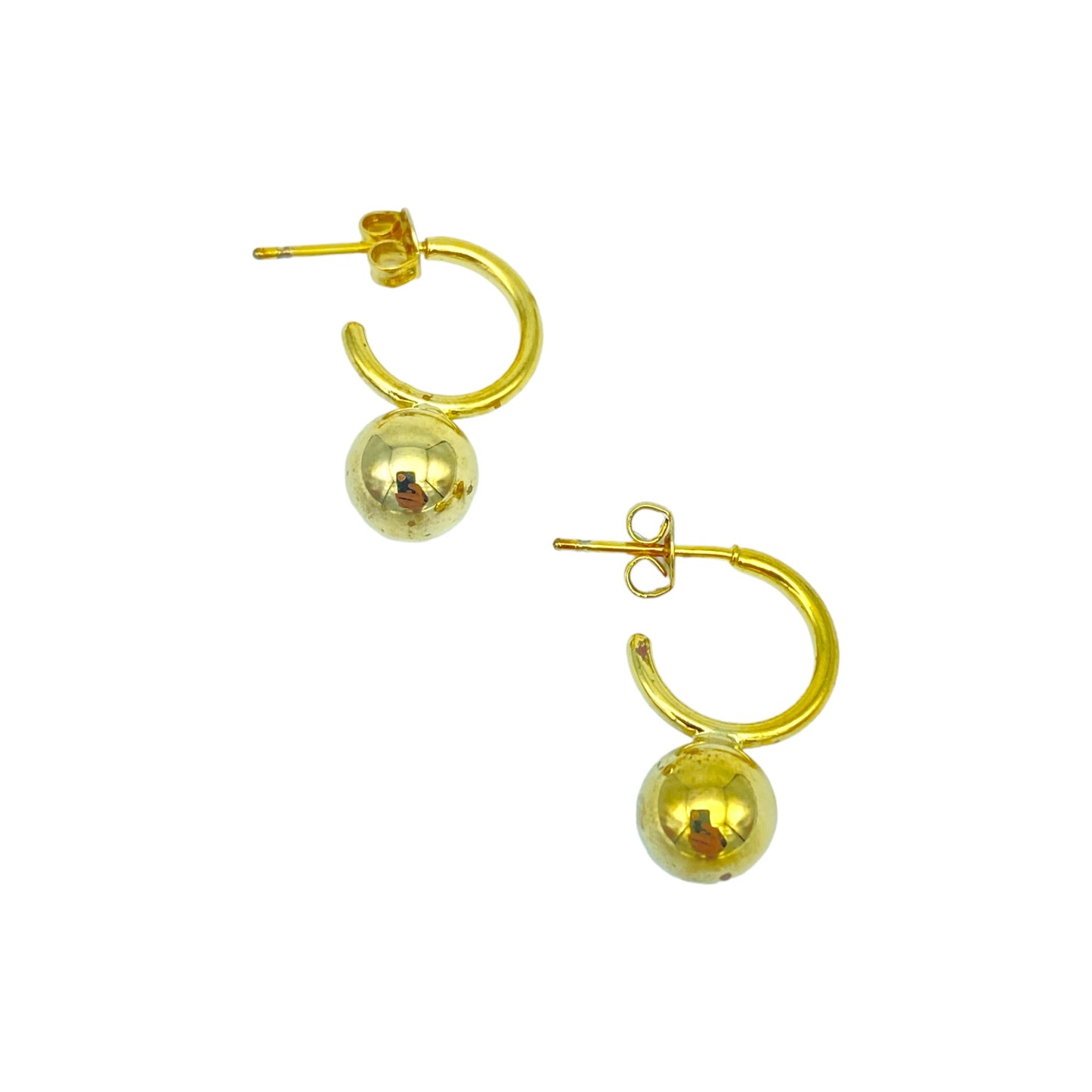 ROUND & BALL HOOP EARRING 12MM