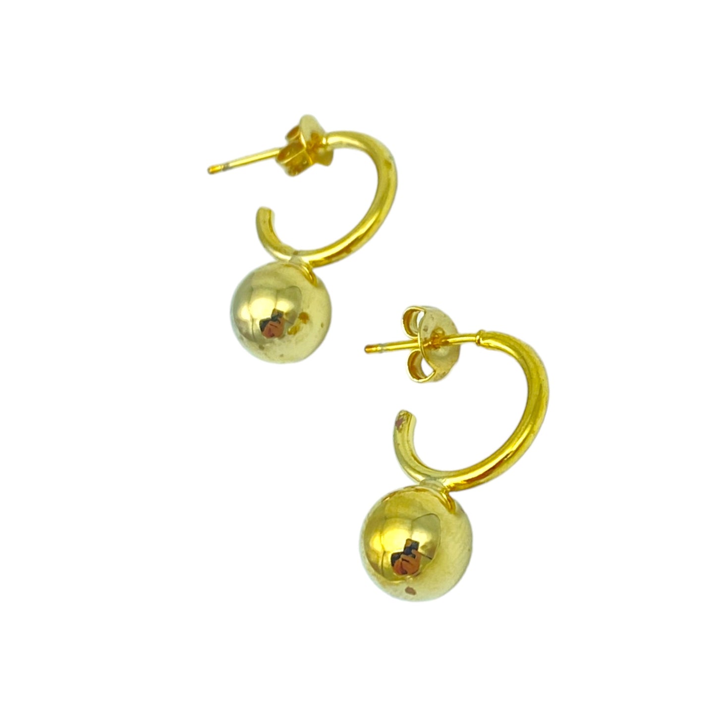 ROUND & BALL HOOP EARRING 12MM