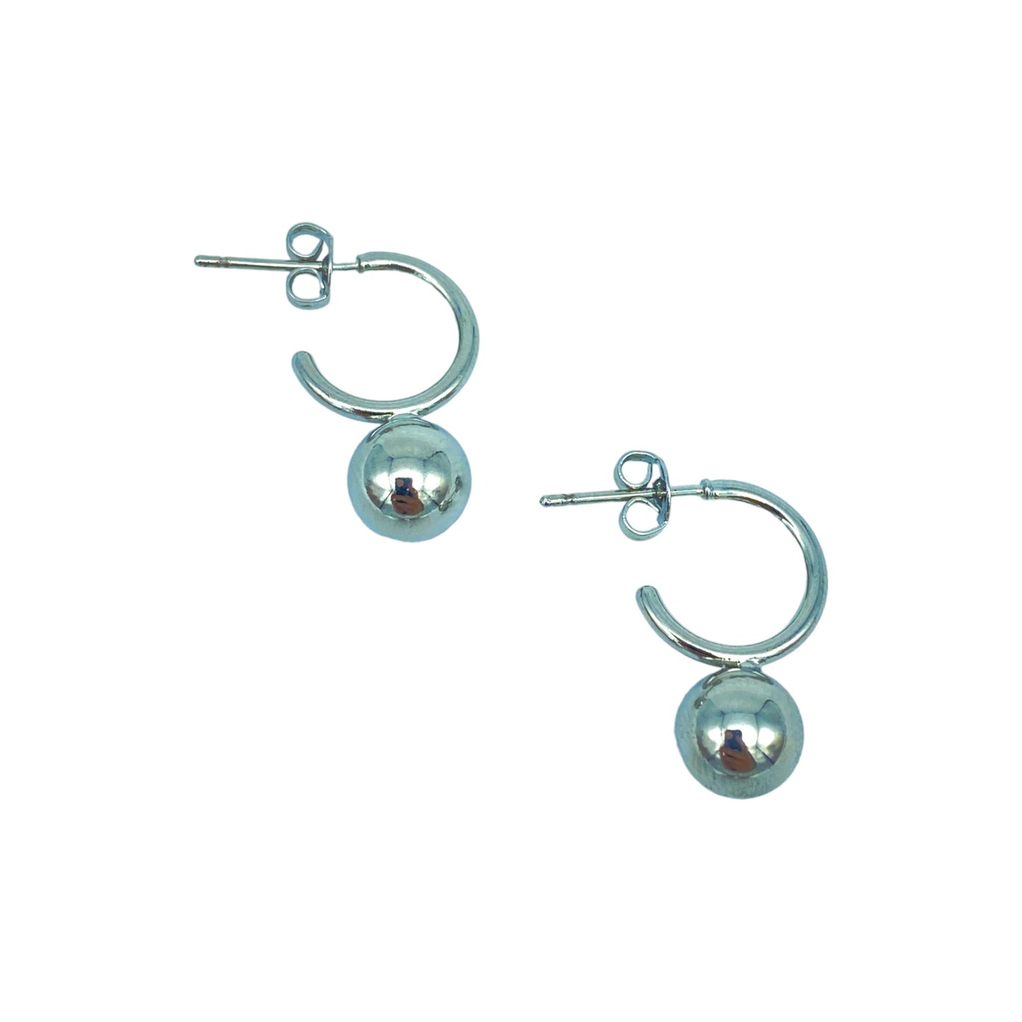 ROUND & BALL HOOP EARRING 12MM