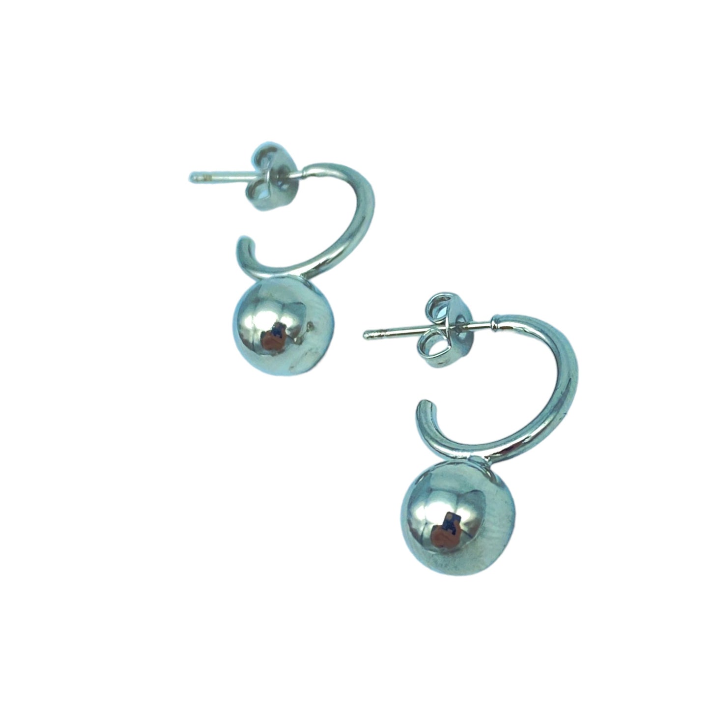 ROUND & BALL HOOP EARRING 12MM