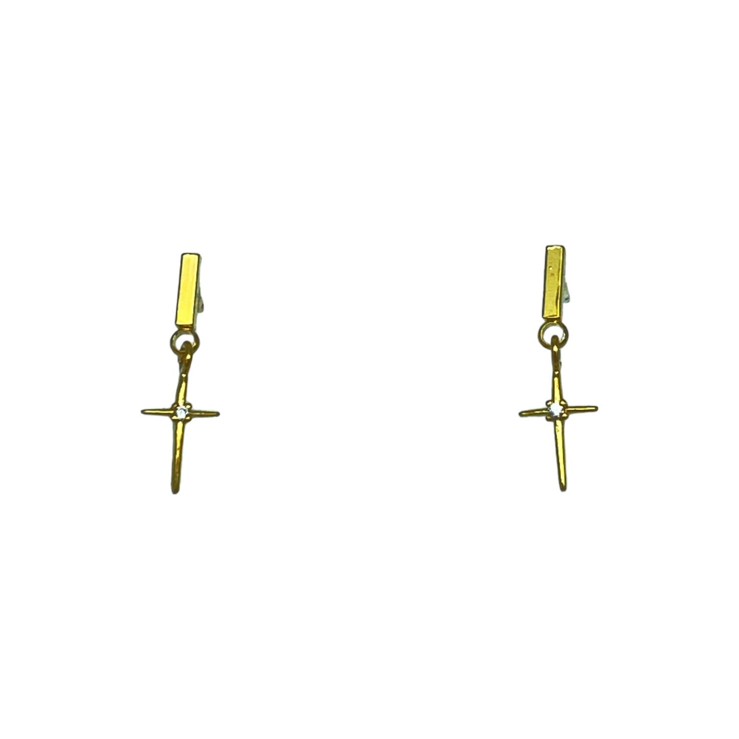 SHAKING MINI CROSS EARRING