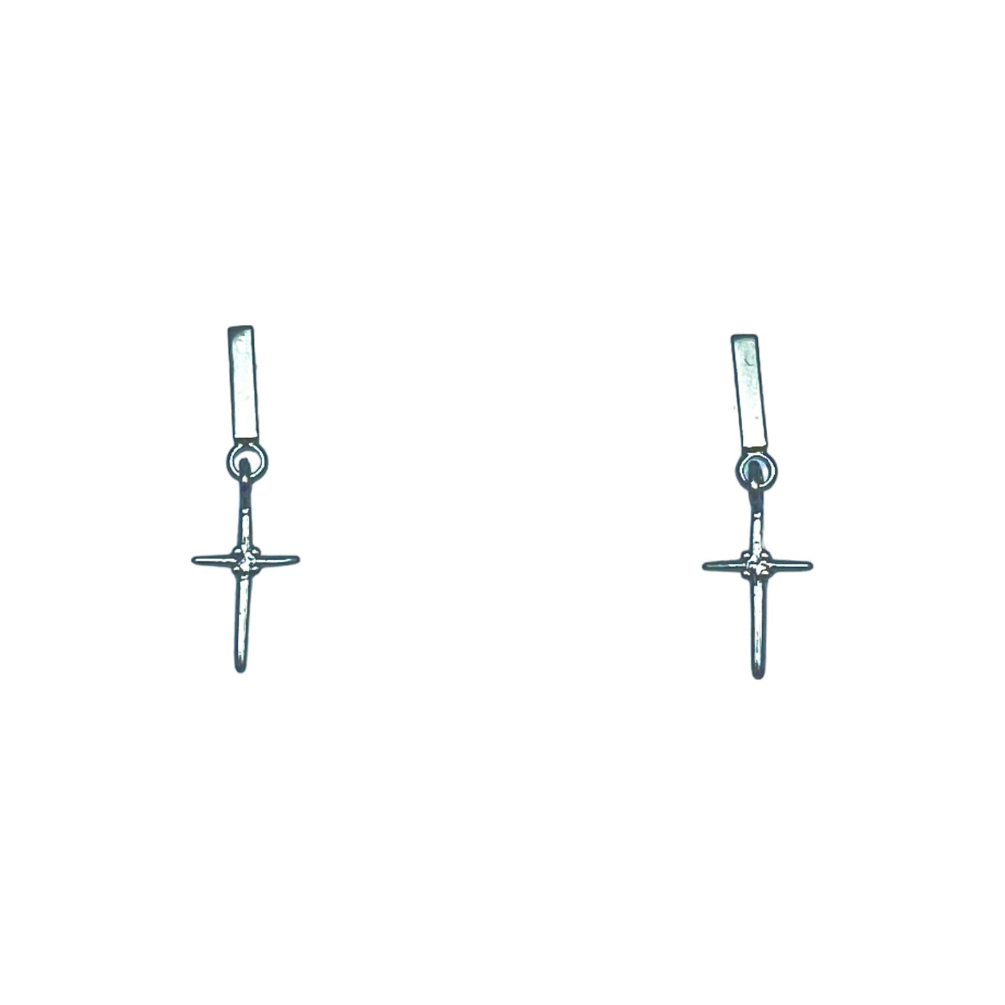 SHAKING MINI CROSS EARRING