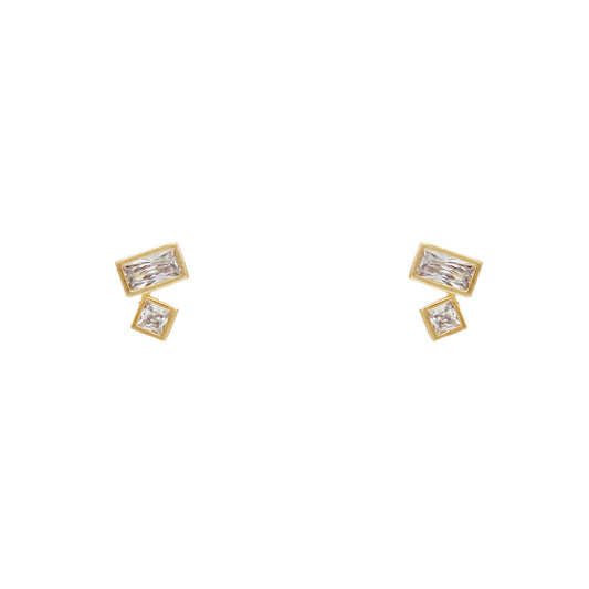 PETITE BEZEL CZ STUD EARRINGS