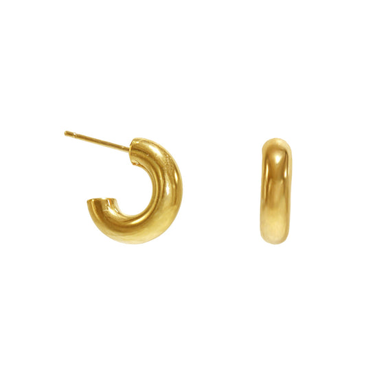 THICK TUBE HOOP EARRINGS 14MM