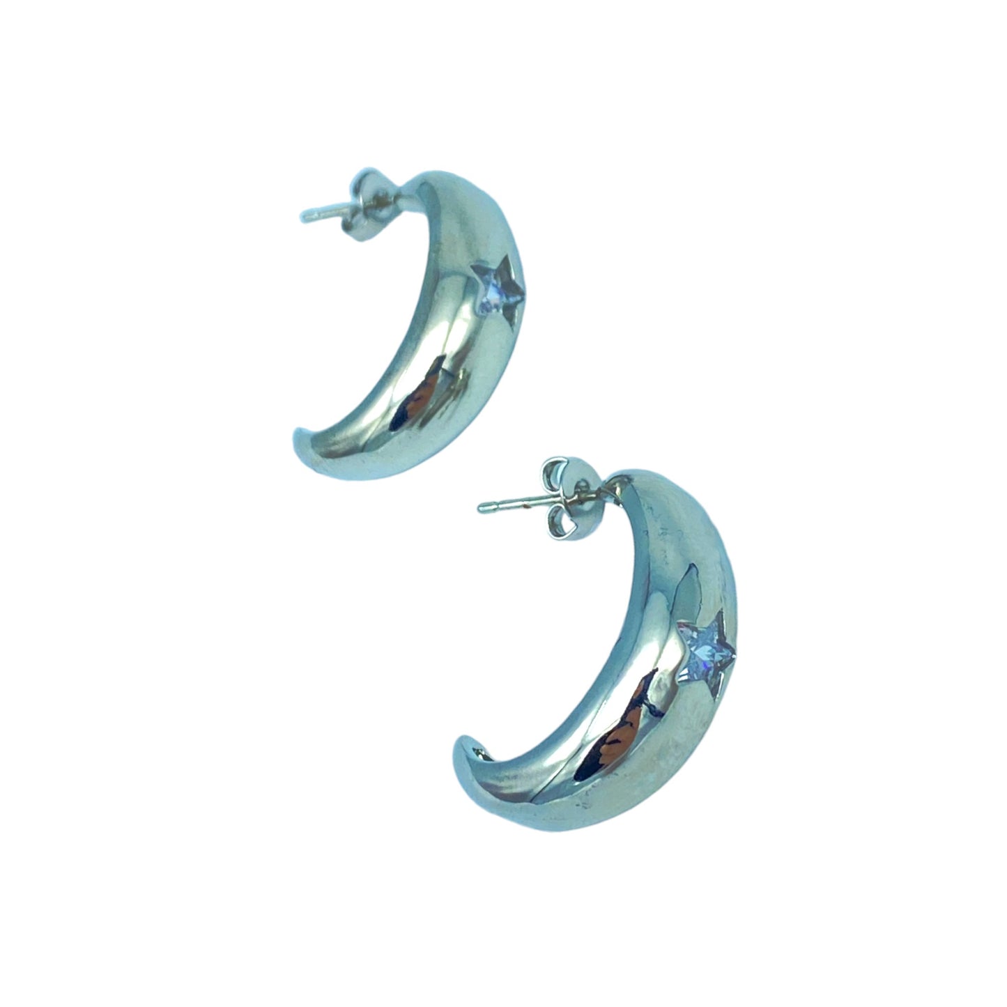 SENSUAL HOOP EARRING (WITH STAR CUBIC)