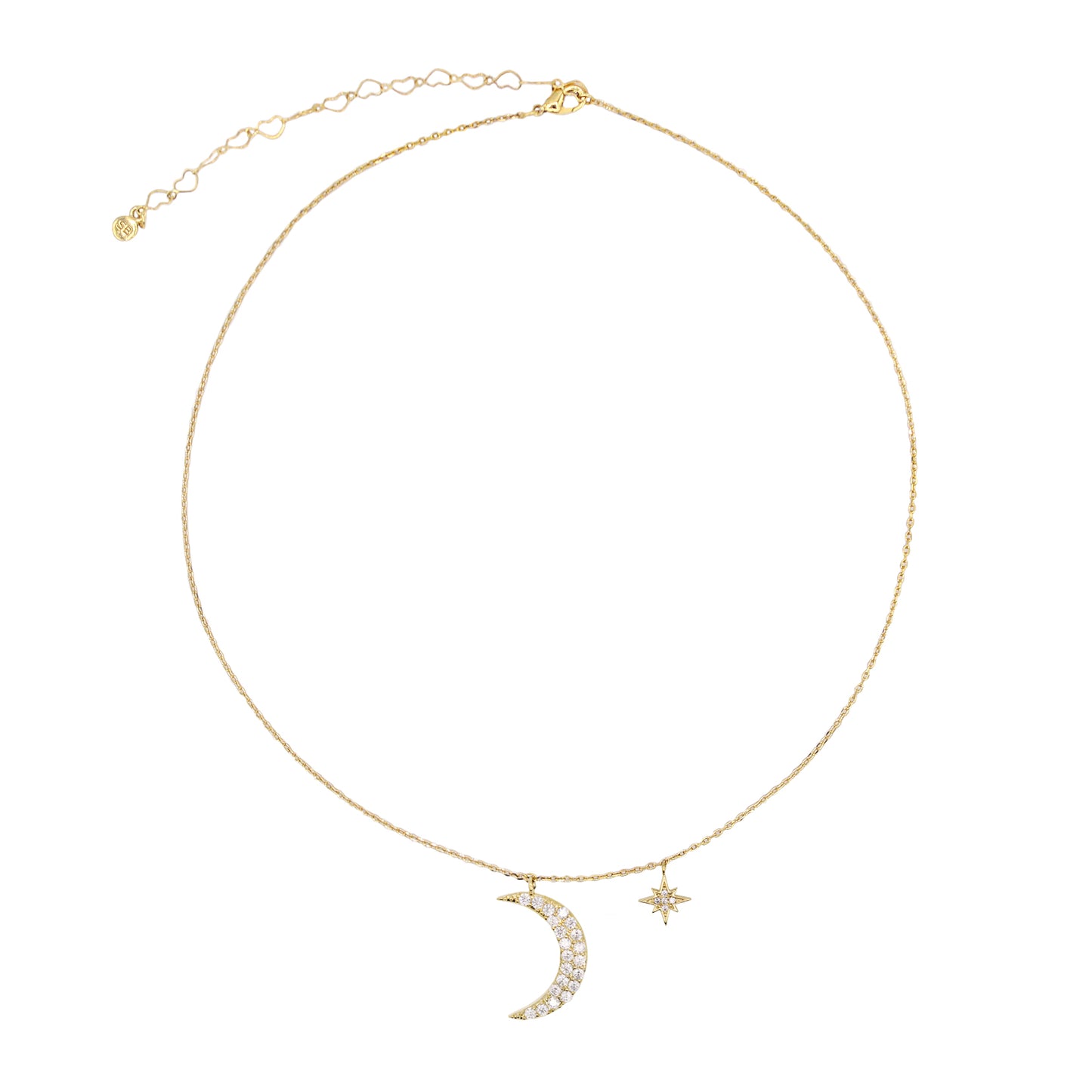 Shiny crescent & Star choker