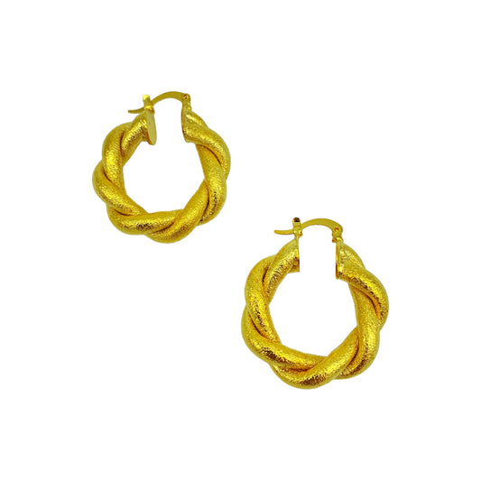 TWISTED THICK HOOP EARRINGS