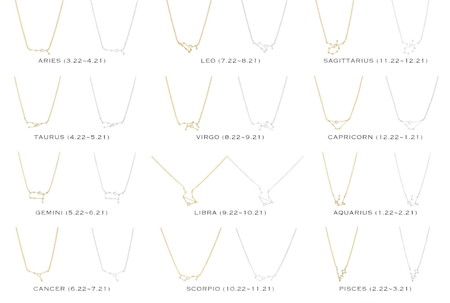 Zodiac Necklace Set